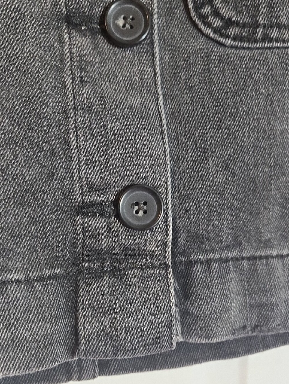 Free People Washed Black Button-Front Mini Skirt Waist 28 US 6 - Picture 5 of 9